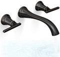 Oil Rubbed Bronze Wall Mount Tub Filler, High Flow Bath Tub Faucet 2 Handles, Brass Bathtub Faucets with 8 Inch Long Spout Reach, Rough-in Valve