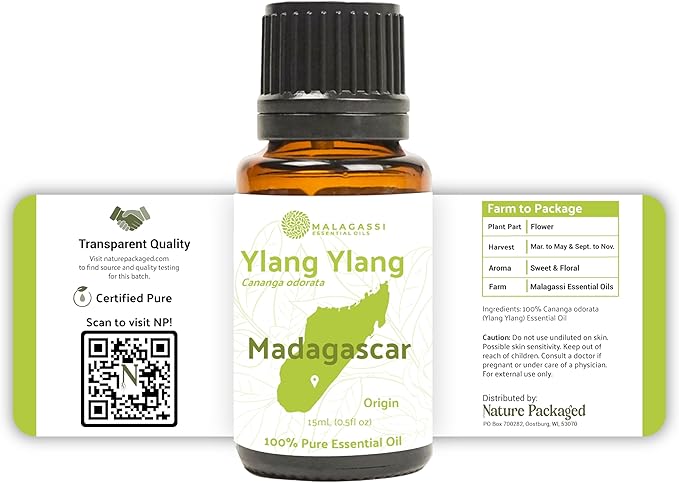 Ylang Ylang Essential Oil - Direct from Malagassi Essential Oils Madagascar - Steam Distilled - Aceite de Ylang Ylang for Aromatherapy, Diffuser, DIY Candle and Soap Making - 22lbs