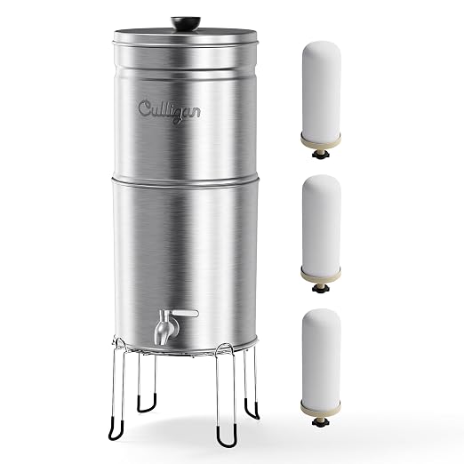 Culligan MaxClear 3 Gallon Gravity Water Filter System, Brushed Stainless-Steel by CulliganWater