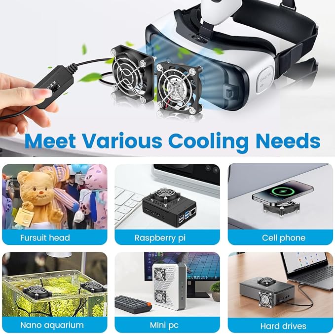 GDSTIME 2-Pack 50mm USB Fans - Image 2