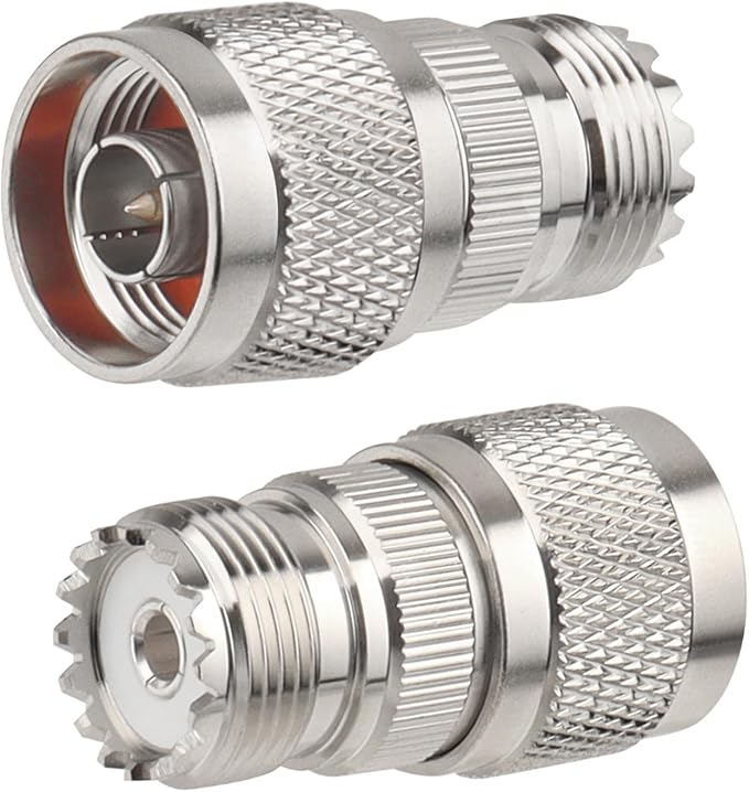 2 Pack N Male to UHF Female SO-239 Connector Adapter N Connector to PL-259 by MOOKEERF