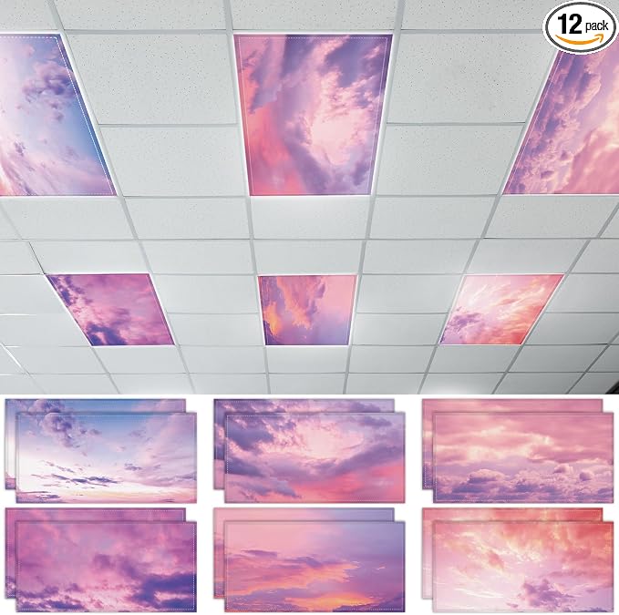 12 Pcs Fluorescent Light Covers by Wiooffen