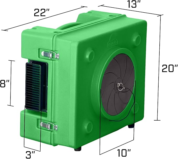 B-Air BA-RA-650-GN 1/3 HP 2.5 Amp HEPA Air Purifier Scrubber - Image 2