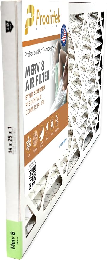 Proairtek AF14251M08SWH Model 14x25x1 Air Filter, MERV 8; Ideal - Image 2