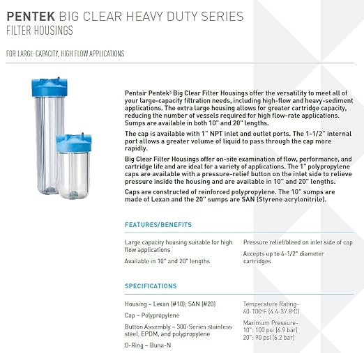 Pentair Pentek 166219 Big Clear Filter Housing - Image 2