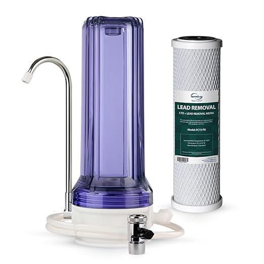 iSpring CKC1C-PB 2.5" x 10" Countertop Water Filter, SGS-Tested, Odors. THMs by iSpring