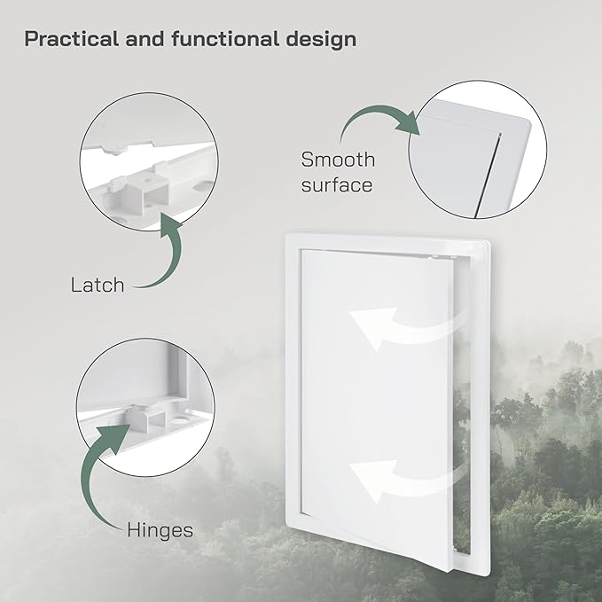 Vent Systems White ABS Plastic Access Panel 10 x 16 Inch (Opening) - Access Door for Drywall, Wall, Ceiling - Electrical, Plumbing Service Wall Hole Cover - Inspection Door - 11 x 16.5 Inch (Outer)