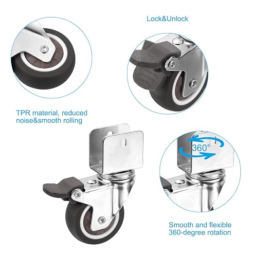 PATIKIL 2" Swivel Caster Wheels - Image 4