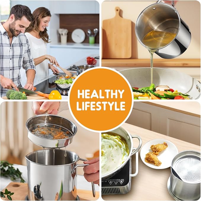 Chihee Grease Container Stainless Steel Bacon Grease Saver - Image 6