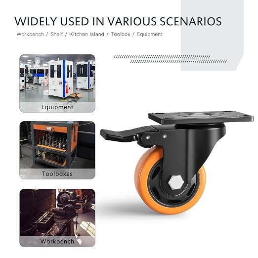 3 Inch Heavy Duty Caster Wheels, Industrial Casters Set of 4 Load 1200lbs - Image 7
