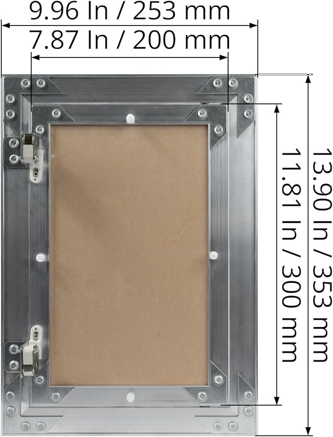 8" x 12" Inch Aluminum Drywall Access Panel - Service Shaft Door - Plumbing, Electricity, Heating, Alarm Wall Inspection hatch for Drywall - Bathroom Service Access Hole Cover