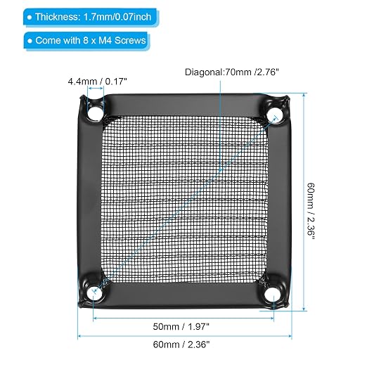 PATIKIL 60mm Fan Filter Grills - Image 2