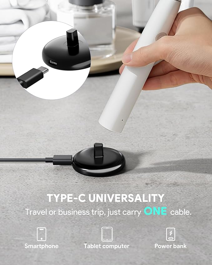 Charger Base Compatible with Philips Sonicare Electric Toothbrush HX Series, Ultra-Thin Type C Travel Charger for Philips HX3000/ HX6000/ HX8000/ HX9000 Series, Fast Charging Portable, Black