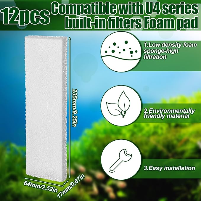 Pangda 24 Pcs Carbon Filter Foam Pads and Foam Filters Compatible - Image 2