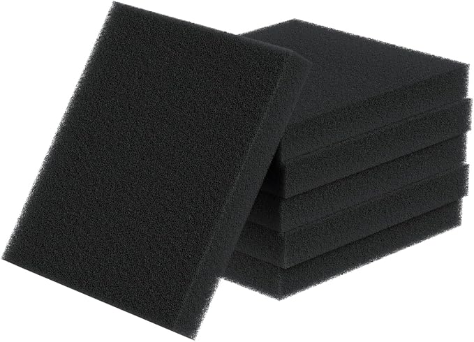 Pawfly 6 Pack Aquarium Bio Sponge Fitler Media, 6.3" x 5.5" x 0.8" Cut-to-Size by Pawfly