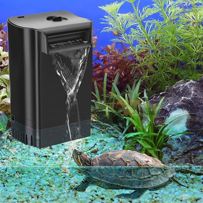 Turtle Tank Filter Internal Power Aquarium Filter Low Water Level Biofiltration - Image 7