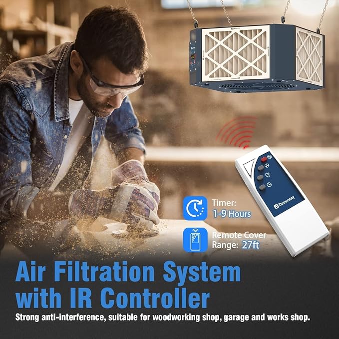 360 Degree Intake Air Filtration System Woodworking, 1050 CFM Hanging Air Filter - Image 4