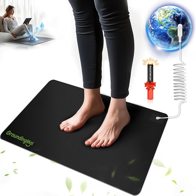 Grounding Mat for Sleep, Pain Relief, Inflammation, Wellness. Earth Connected by Unknown