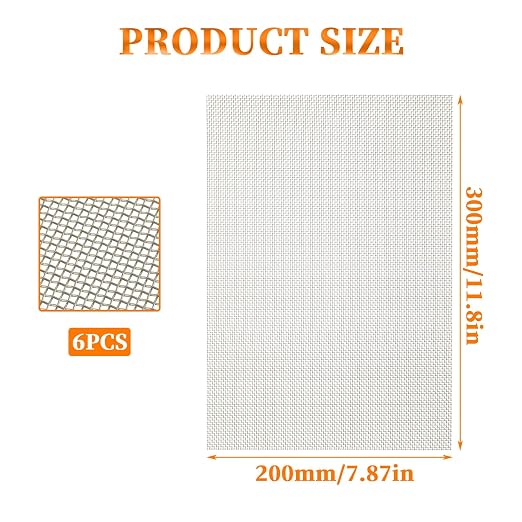 6 Pcs 12x8 Inch 304 Stainless Steel Wire Mesh Metal mesh Screen - Image 2