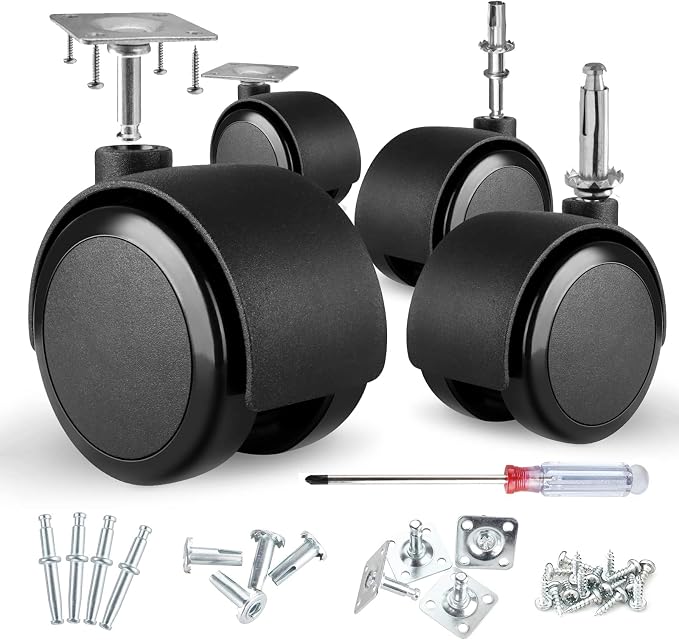 2 inch Caster Wheels 5/16 inch Valve stem and Rotating top Plate Installation by Apllamo