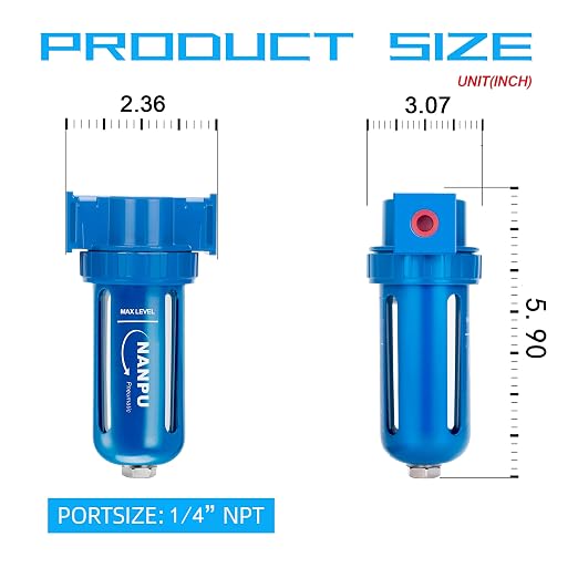 NANPU Zinc Alloy Desiccant Dryer, Compressed Air in Line Filter, Moisture Water - Image 5