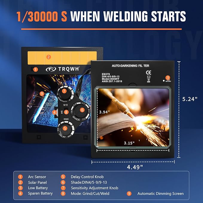TRQWH Auto Darkening Welding Lens - Image 4
