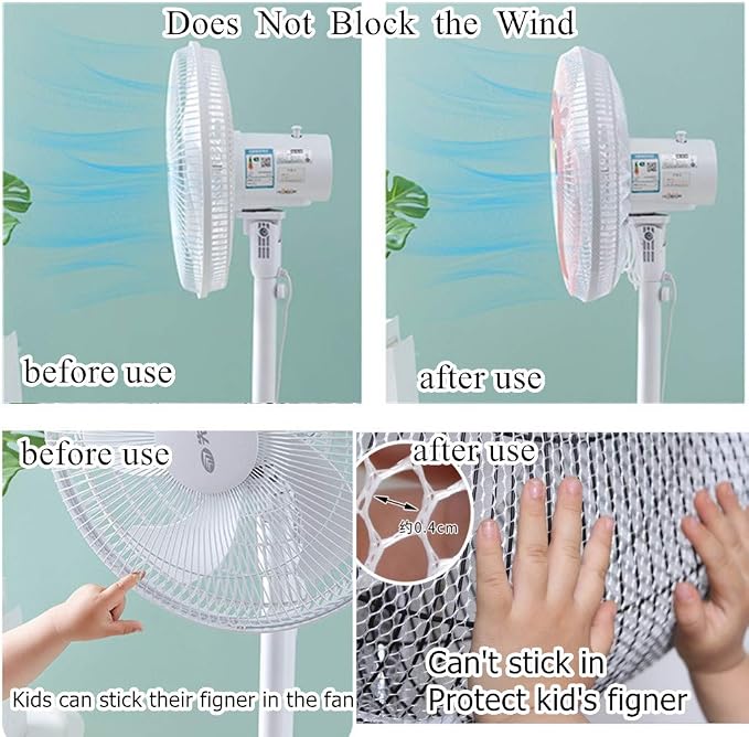 2 Pack - 18" Fan Safety Protection Cover, Kids Finger Protect Fan Net Guard - Image 5