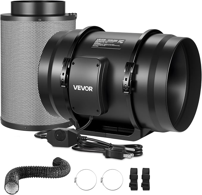 VEVOR 8" Air Filtration Kit, 180 CFM Inline Duct Fan by VEVOR