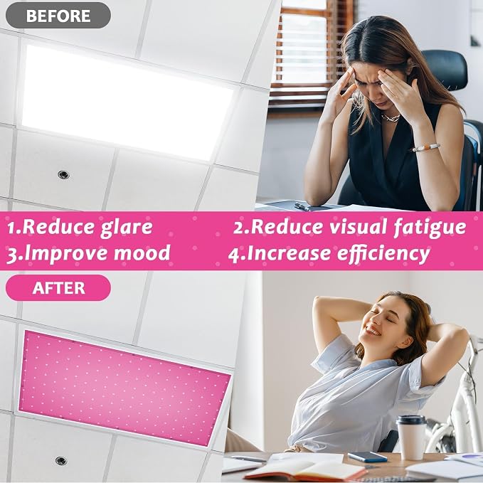QOUBAI 8 Pcs Fluorescent Light Covers, 4x2 Feet Magnetic Light Cover - Image 4