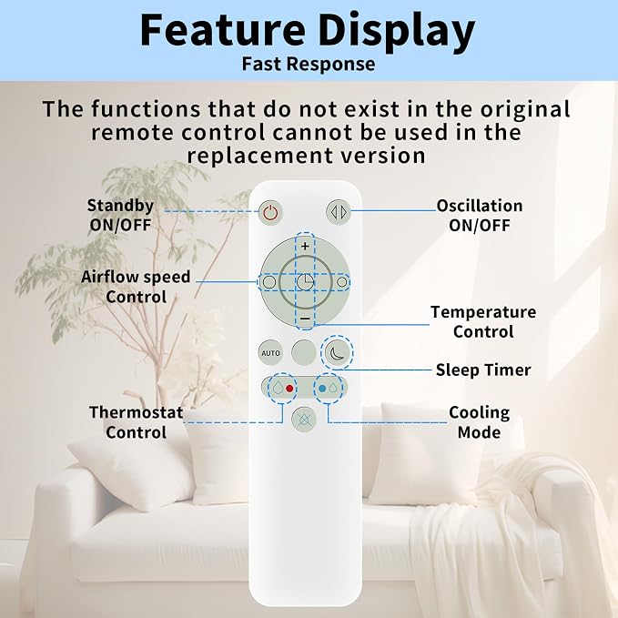 Upgrade Glowing Remote Control Replacement No Setup Compatible - Image 6