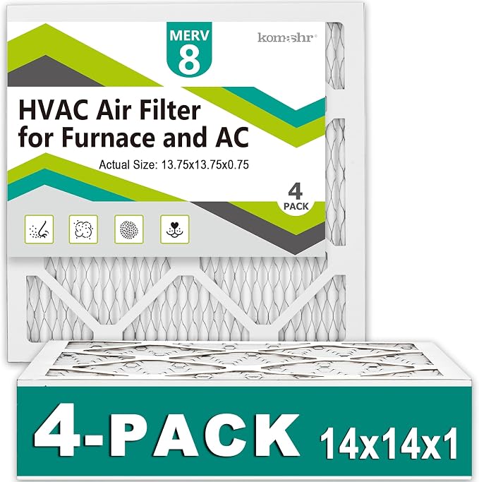 14x14x1 Air Filter MERV 8, HVAC/Furnace AC Filter Replacement, Dust by Komashr