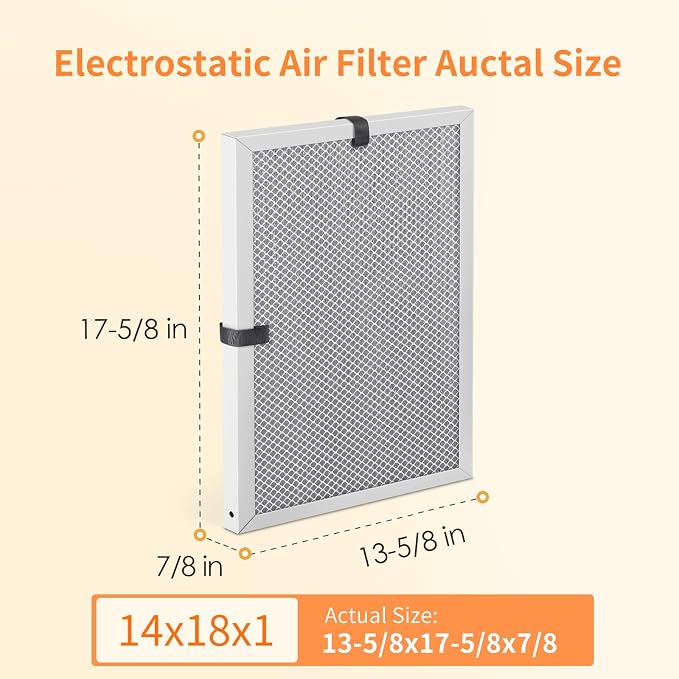 2-Pack 14x18x1 MERV 8 Reusable & Washable Electrostatic Air Filters - Image 2