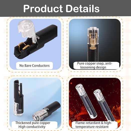 1-Pin 1-Way Pluggable Wire Connectors, No Stripping Detachable Plug Connector - Image 3