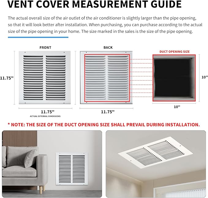 10x10 Vent Cover, Air Return Vent Cover, Flat Vent Cover, Rejillas De Aire - Image 4