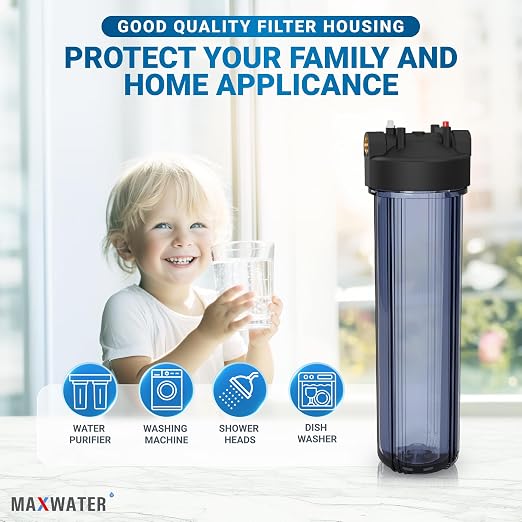 Max Water Whole House Water Filter Housing, Fits 20" x4.5" Big Filter Blue - Image 7