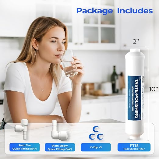 iSpring FT15 NSF Certified 5th Stage Inline Post Carbon Water Filter, - Image 4