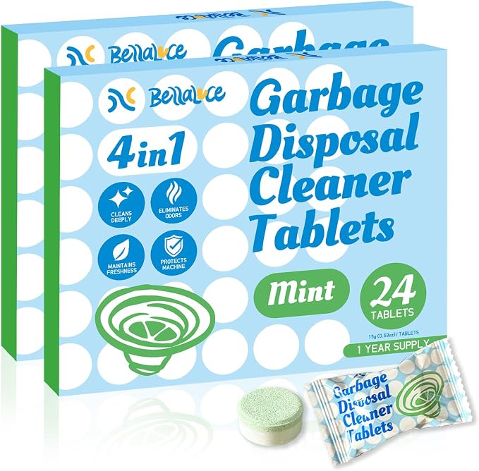 Garbage Disposal Cleaner Deodorizer Tablets-48 Pack Deep Cleaning Disposer by BrightenYourLife