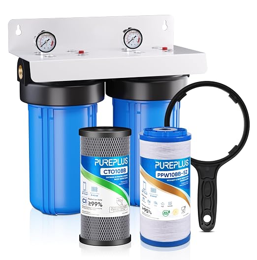 PUREPLUS 2-Stage Whole House Water Filtration System, by PUREPLUS