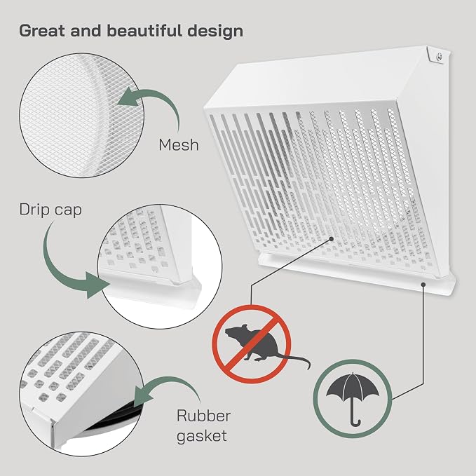 Vent Systems 8" Inch Exhaust Vent Cover - Image 3
