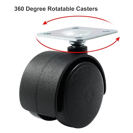 4pcs 1.5 Inch Swivel Caster Wheels, Heavy Duty Swivel Plate Casters Wheel - Image 3