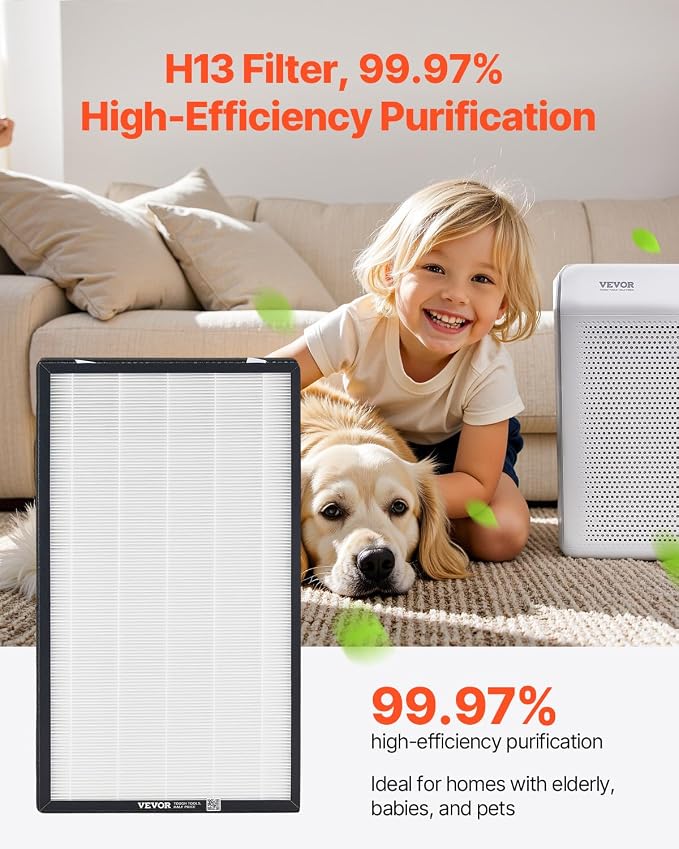 VEVOR Air Purifier Replacement Filter, 2-in-1 Compact & Lightweight Replacement - Image 2
