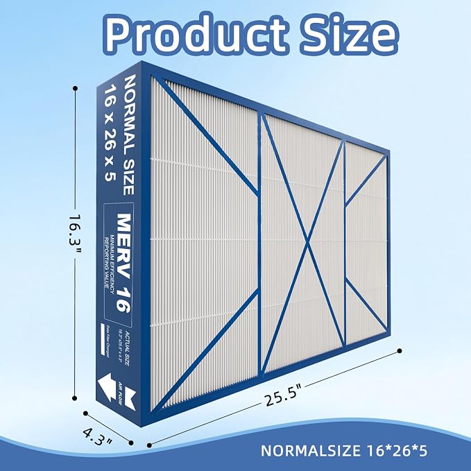 16x26x5 MERV16 Replacement Filter Compatible - Image 3