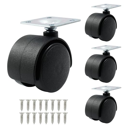 4pcs 1.5 Inch Swivel Caster Wheels, Heavy Duty Swivel Plate Casters Wheel by suiwotin