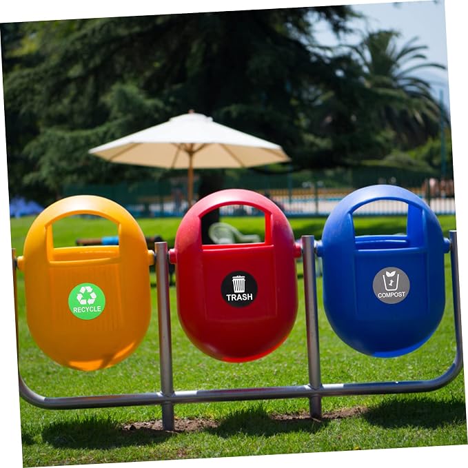 Garbage Can Recycling Stickers 9pcs Waste Sorting Decals Removable Adhesive - Image 3