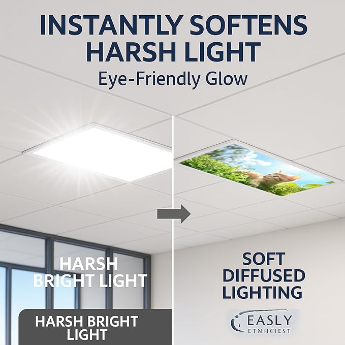2 Pack Fluorescent Light Covers 4x2 ft Magnetic Light Covers - Image 2