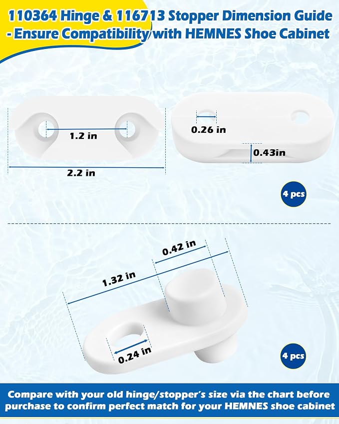 IWIWE 110364 Shoe Cabinet Hinge & 116713 Shoe Cabinet Stopper Compatible - Image 2