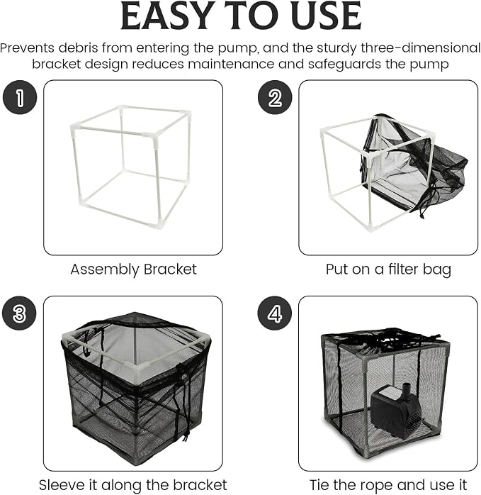 Pond Pump Filter Bag Solid Pump Mesh Box Adjustable Pond Filter Box Protective - Image 6