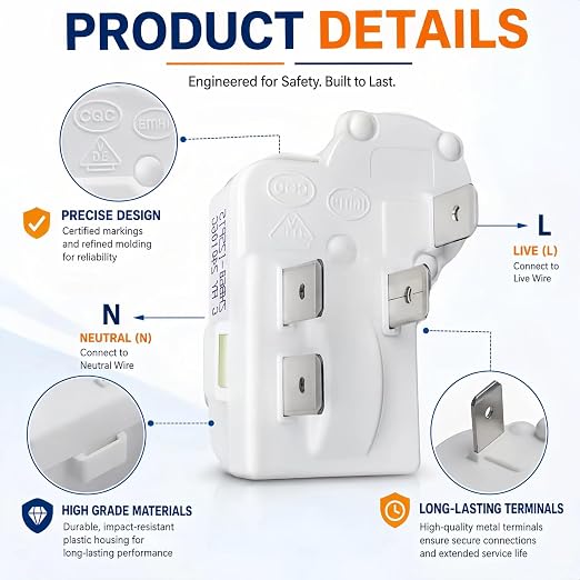 2 pcs 4-Pin PTC Starter Relay for Hotpoint Kenmore Danby EdgeStar Freezers | - Image 5