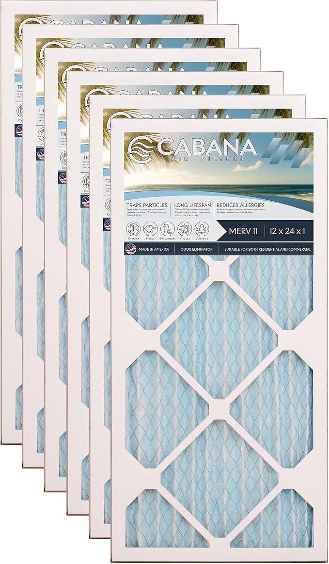 6 Pack HVAC Furnace Air Filters, MERV 11 by CabanaAirFilters
