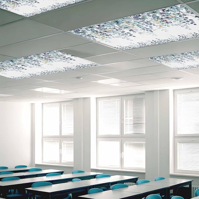 3 Pack Fluorescent Light Cover for Classroom Ceiling Light, Turquoise - Image 2